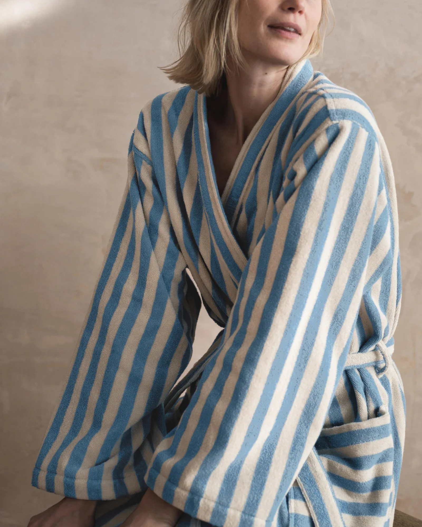 Piglet in Bed - Bathrobe in Blue