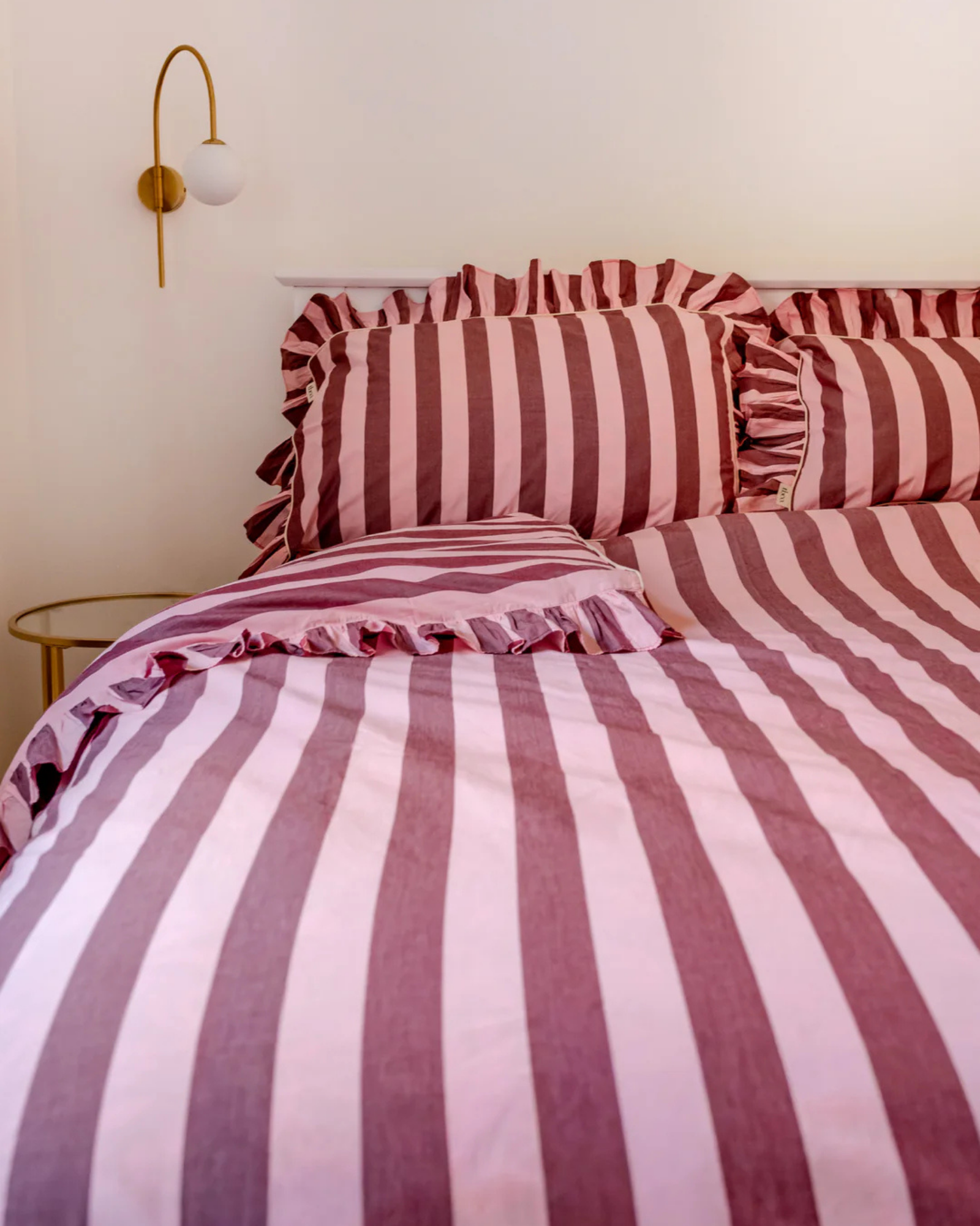 TBCo - Cotton Duvet Cover Pink Red Stripe