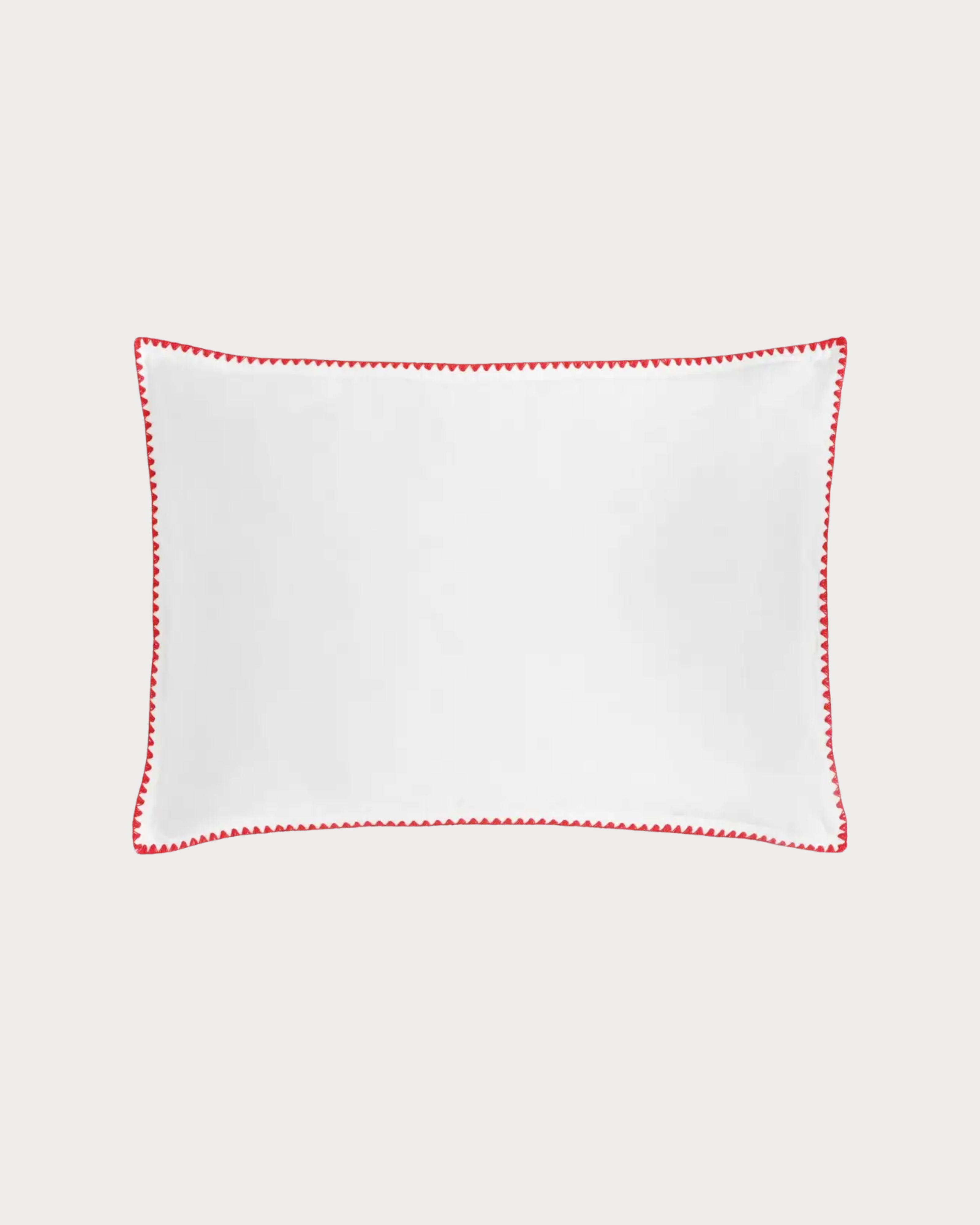 2 White 400 TC Pillowcases with Red Stitching details