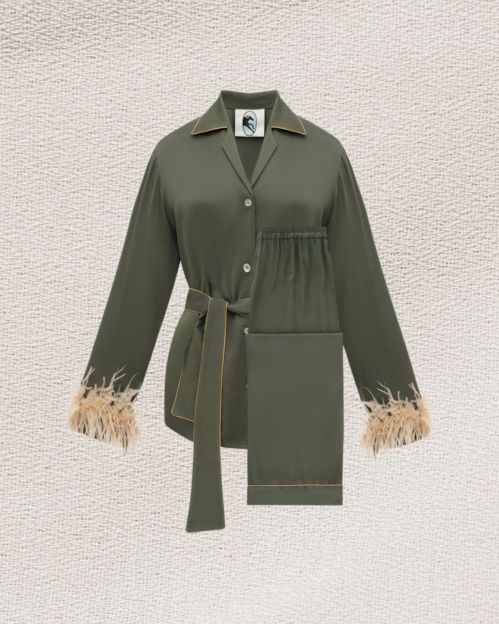 Sleeper - Miss Cat Belted Set with Detachable Feathers